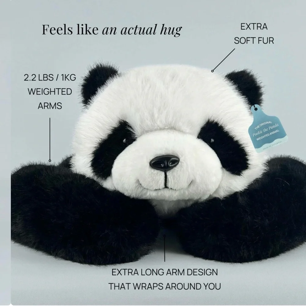 Pookie the Panda Weighted Stuffed Animal - Picture 3 of 4